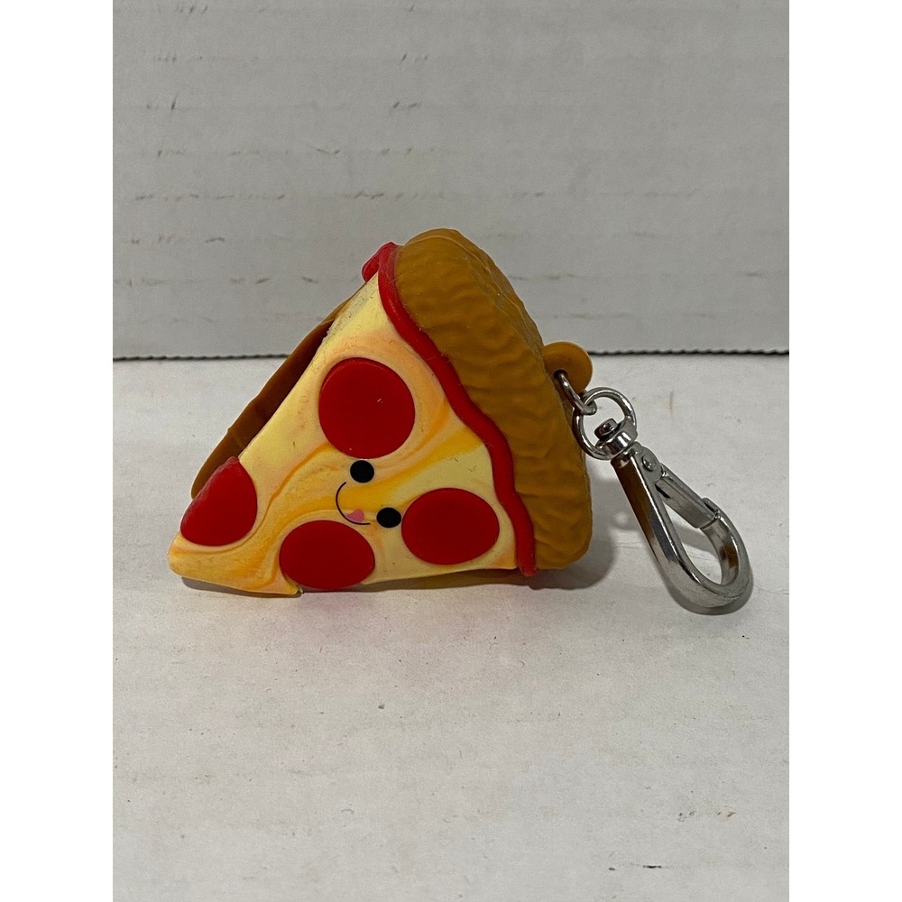 Bath & Body Works PocketBac Holder Pizza Slice Pepperoni Smiley Face Keychain